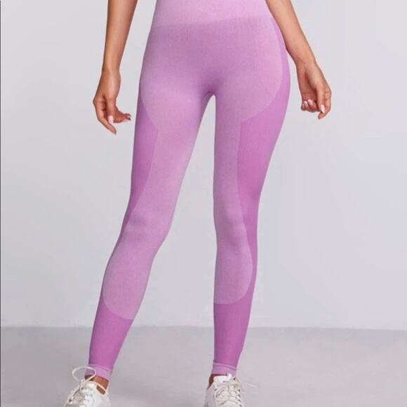 SHEIN Pink Seamless High Waist Workout Leggings Yoga Pants Women Activewear L - Picture 6 of 9